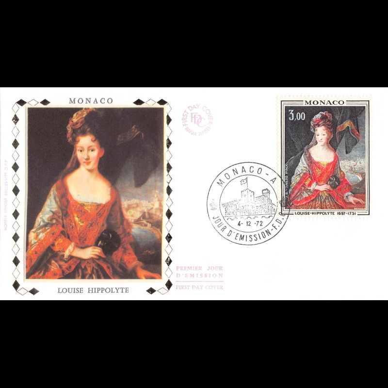 FDC soie - Tableau - Louise Hippolyte, oblit PJ 4/12/72