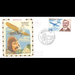 FDC soie - Louis Blériot, aviateur célèbre, oblit PJ 4/12/72