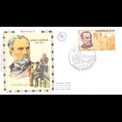 FDC soie - 150e Ann. de la naissance de Pasteur, oblit PJ 4/12/72