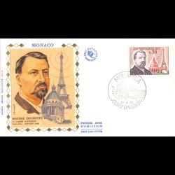 FDC soie - 1ère Liaison hertzienne par H. Ducretet, oblit PJ 30/4/73
