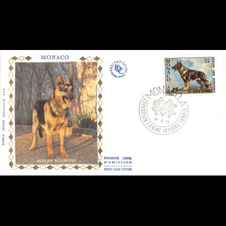 FDC soie - Exposition canine internationale, oblit PJ 30/4/73