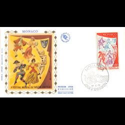 FDC soie - 5e Festival du théâtre amateur, oblit PJ 30/4/73