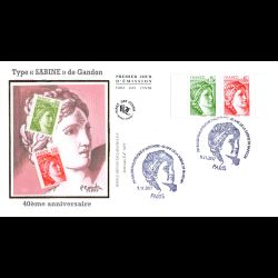 FDC soie - 40 ans du timbre Sabine - 9/11/2017 Paris