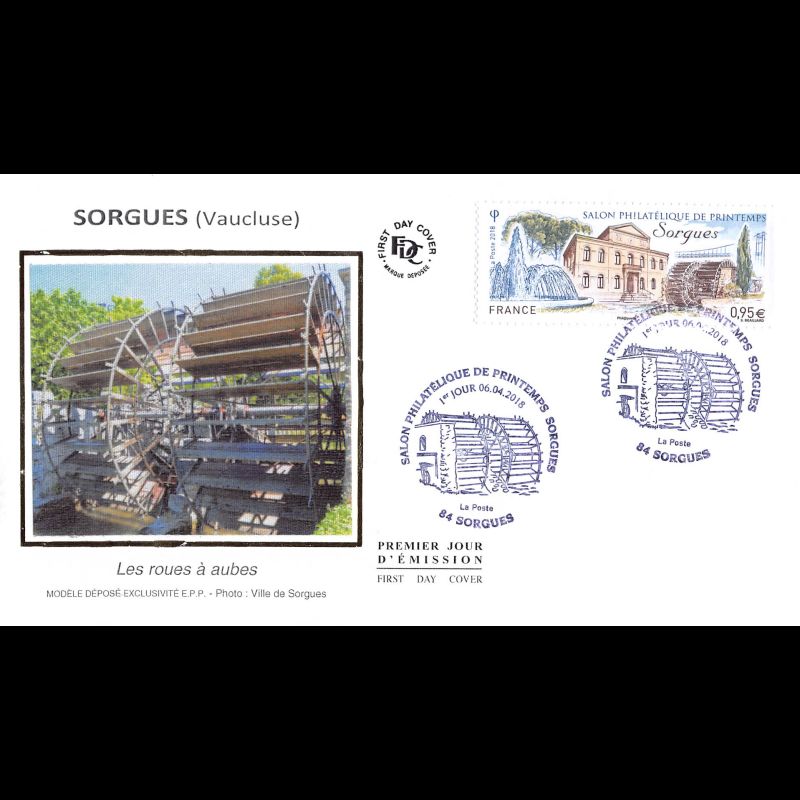 FDC soie - Salon philatélique de printemps - 6/4/2018 Sorgues
