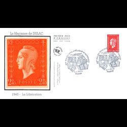 FDC soie - Marianne de Dulac, oblit 5/11/2015 Paris