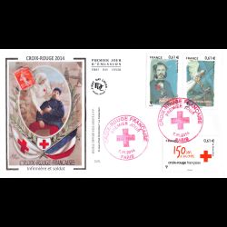 FDC soie - 150 ans de la croix rouge (2 env) - oblit 7/11/14 Paris