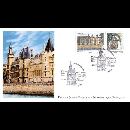 FDC LNF - 83e congrès de la FFAP - La conciergerie, oblit 19/6/2010 Paris
