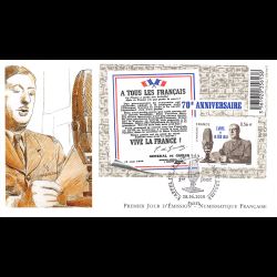 FDC LNF - 70e anniv appel du 18 juin 1940 (le bloc) - oblit 18/6/2010 Paris