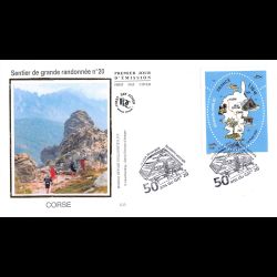 FDC soie - 50 ans du Sentier GR 20 - 26/6/2020 Porto Vecchio