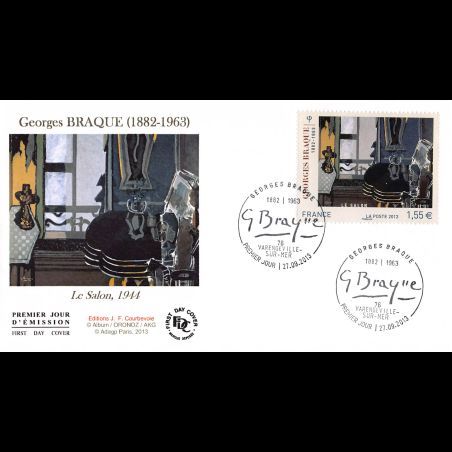 FDC - Tableau Georges Braque, le salon 1944, oblit 27/9/2013 Varengeville