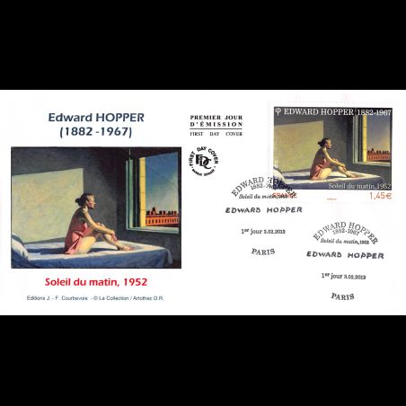FDC - Tableau Edward Hopper, Soleil le matin, oblit 3/2/2012 Paris