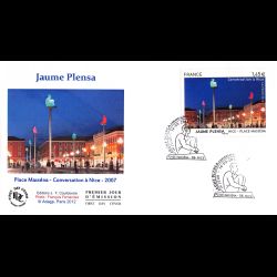 FDC - Tableau Jaume Plensa, Place Masséna, oblit 14/9/2012 Nice