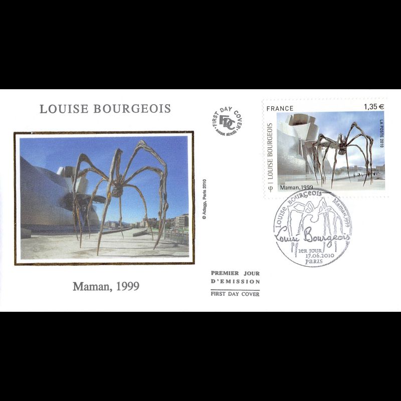 FDC soie - Tableau Louise Bourgeois, Maman 1999 - oblit 17/6/2010 Paris