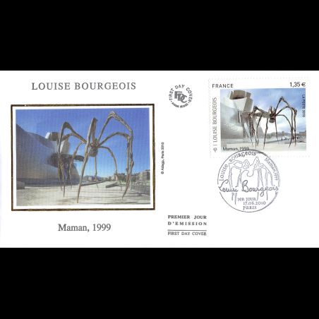 FDC soie - Tableau Louise Bourgeois, Maman 1999 - oblit 17/6/2010 Paris