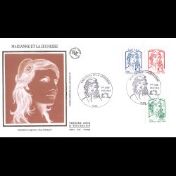 FDC soie - Marianne et la...