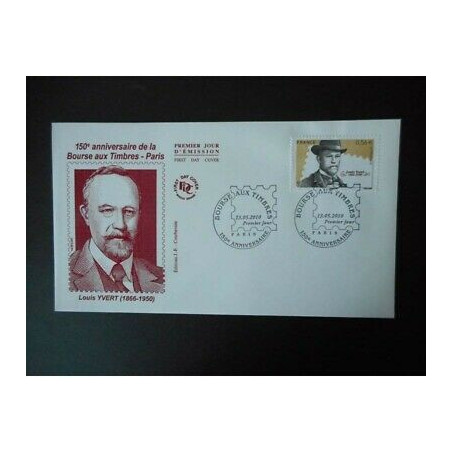 FDC - 150e anniv bourse aux timbres, Louis Yvert - oblit 13/5/2010 Paris