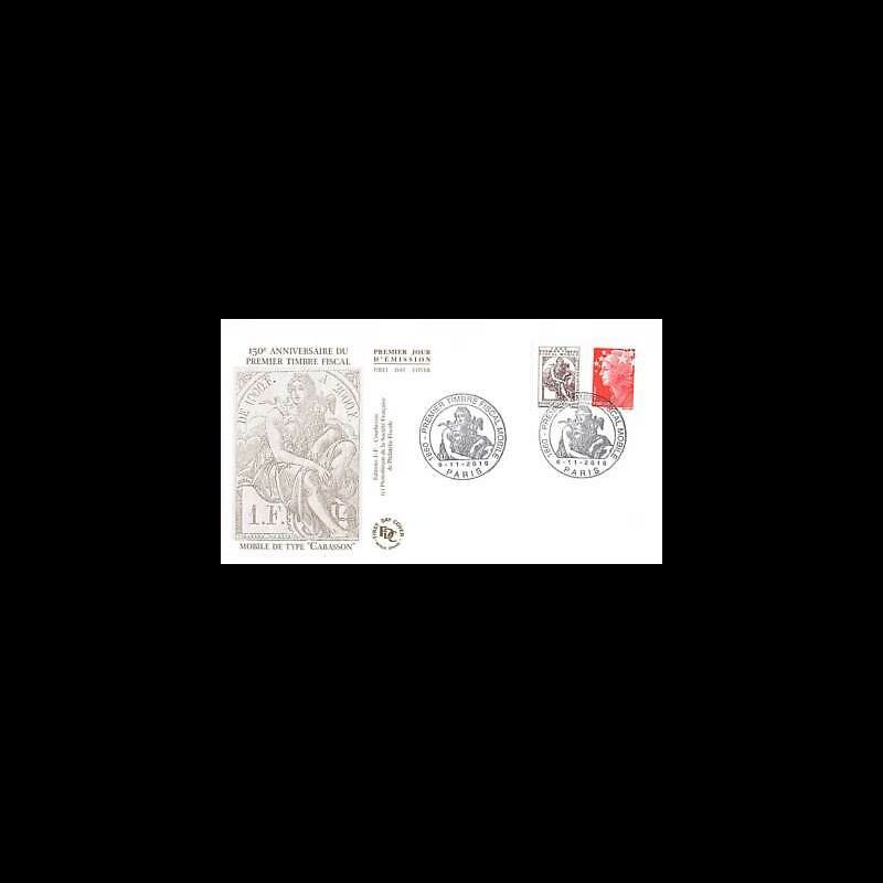 FDC - 150e anniv 1er timbre fiscal mobile Cabasson, oblit 6/11/10 Paris