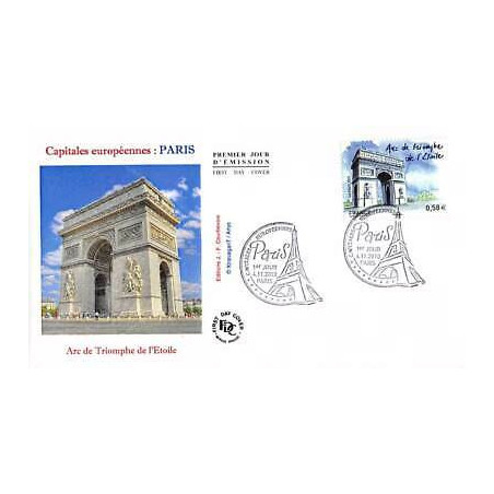 FDC - Capitales européennes, Paris, Arc de Triomphe, oblit 4/11/10 Paris