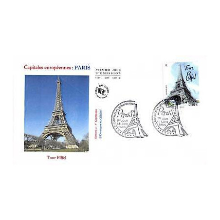 FDC - Capitales européennes, Paris, Tour Eiffel, oblit 4/11/10 Paris