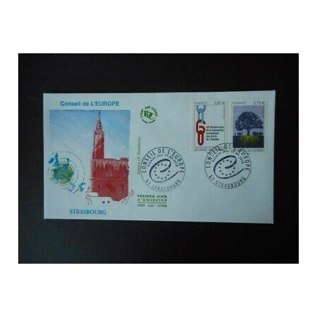 FDC - Conseil de l'europe, 60e anniv droits de l'homme, oblit 17/9/10 Strasbourg