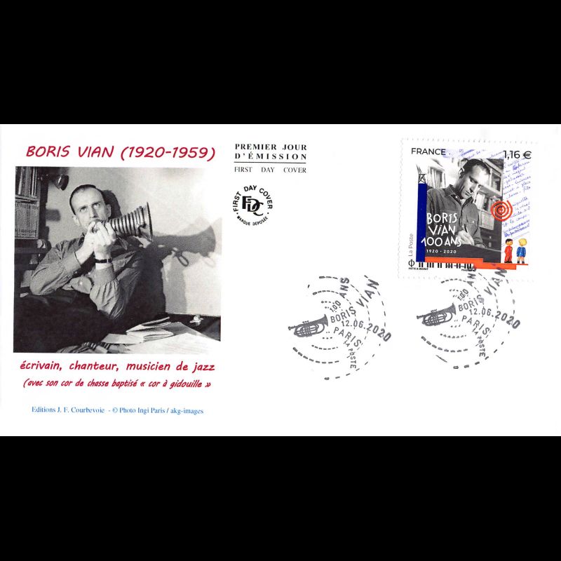 FDC JF - Boris VIAN (1920 - 1959) - 12/6/2020 Paris