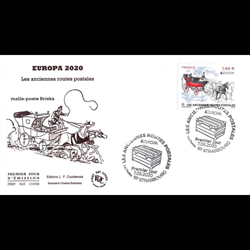 FDC JF - Europa. Anciennes routes postales - 7/5/2020 Strasbourg