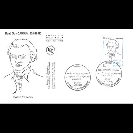 FDC JF - René Guy Cadou (1920 - 1951) - 14/2/2020 Ste-reine-de-Bretagne