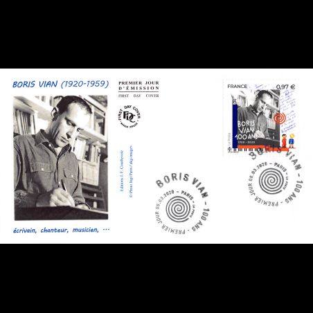 FDC JF - Boris VIAN (1920 - 1959) - 6/3/2020 Paris