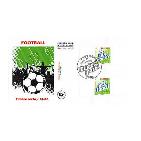 FDC - Football, timbre recto verso - oblit 13/6/2010 Paris