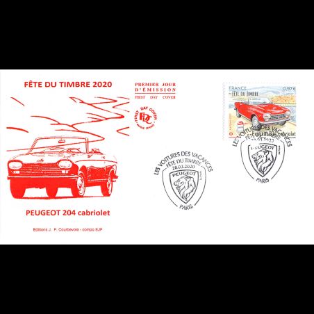 FDC JF - Fête du timbre. Peugeot 204 cabriolet - 28/3/2020 Paris