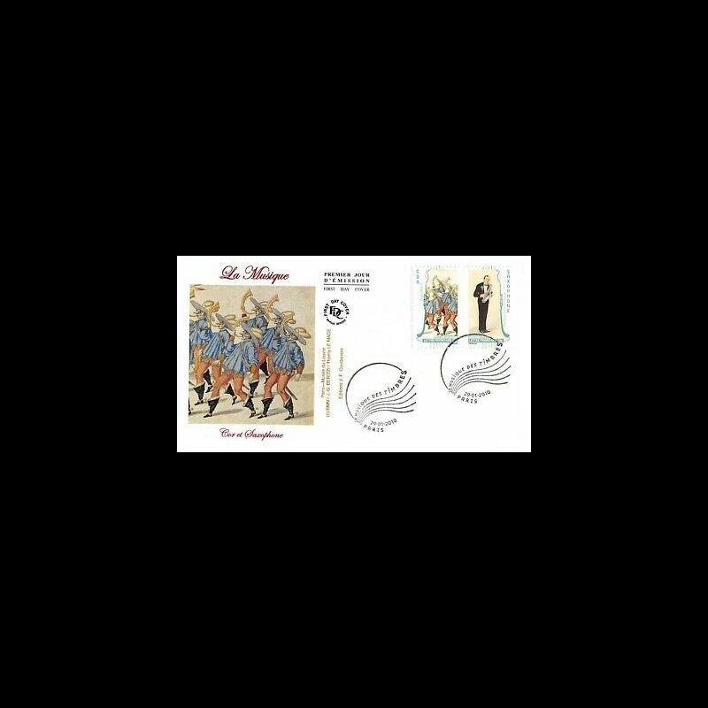 FDC - Musique, cor et saxophone - oblit 29/1/2010 Paris