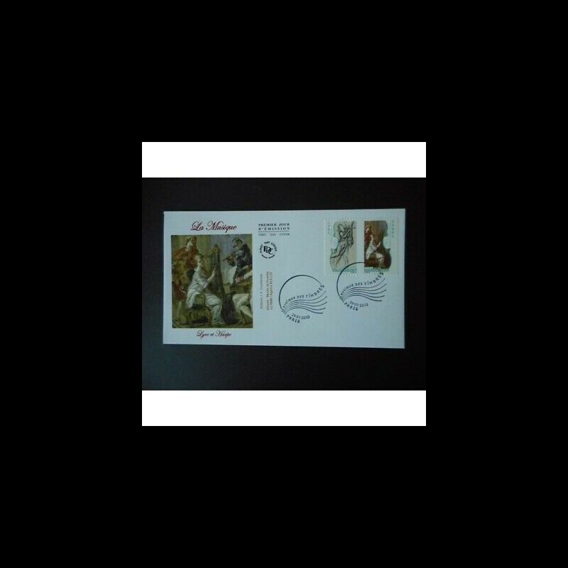 FDC - Musique, lyre et harpe - oblit 29/1/2010 Paris