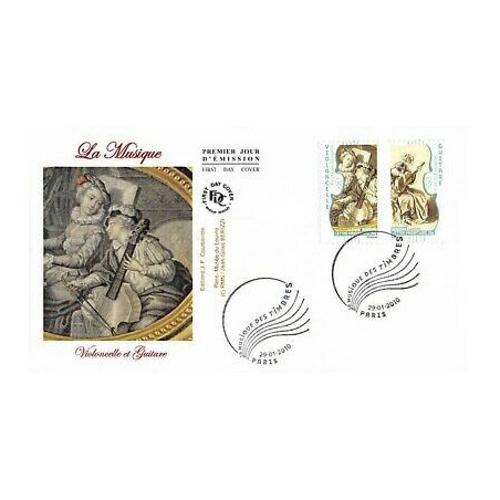 FDC - Musique, violoncelle et guitare - oblit 29/1/2010 Paris