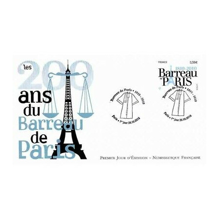 FDC LNF - Barreau de Paris, oblit 28/10/2010 Paris