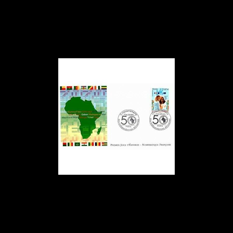 FDC LNF - Cinquantenaire des indépendances Africaines - oblit 13/7/2010 Paris