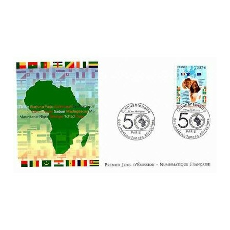 FDC LNF - Cinquantenaire des indépendances Africaines - oblit 13/7/2010 Paris