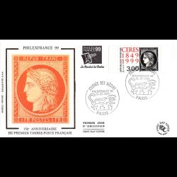 FDC soie - 150e ann. du 1"...