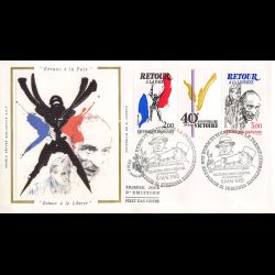 FDC soie - Retour à la Paix...