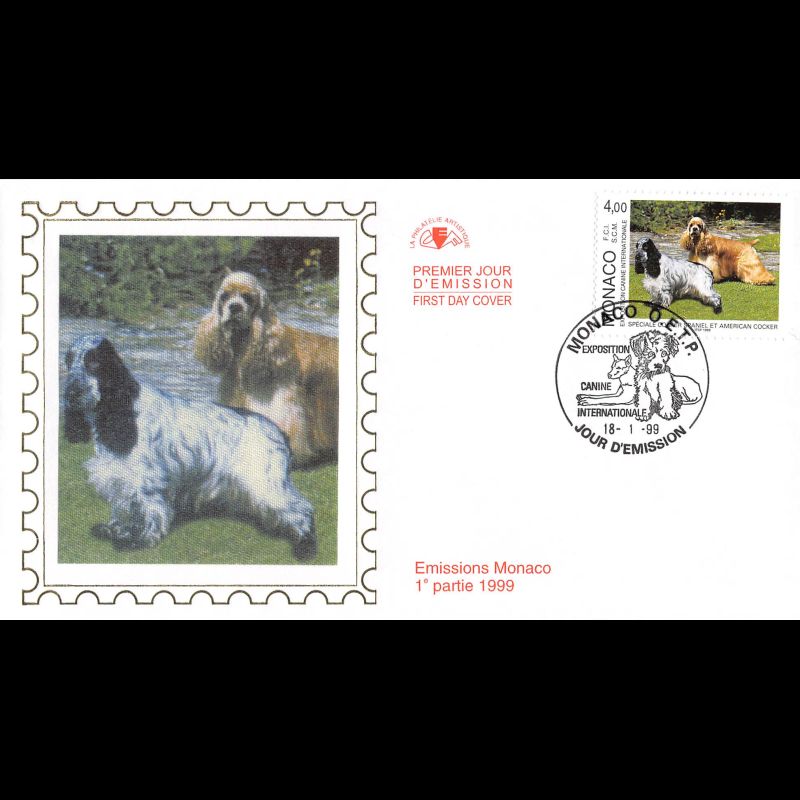 CEF soie - Exposition canine, oblit 18/1/99