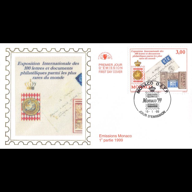 CEF soie - Exposition Monaco 99, oblit 18/1/99