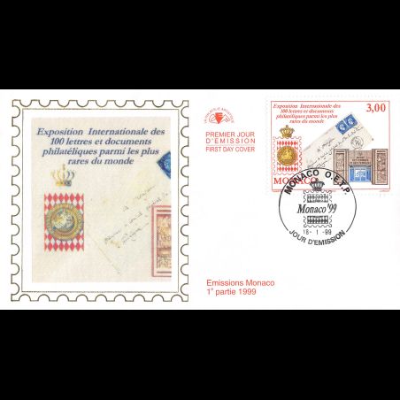 CEF soie - Exposition Monaco 99, oblit 18/1/99