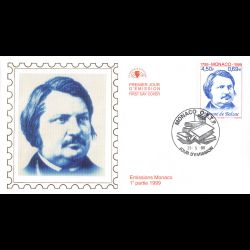 CEF soie - Honoré de Balzac, oblit 25/5/99
