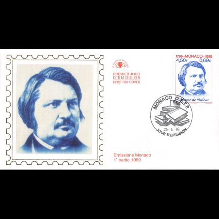 CEF soie - Honoré de Balzac, oblit 25/5/99