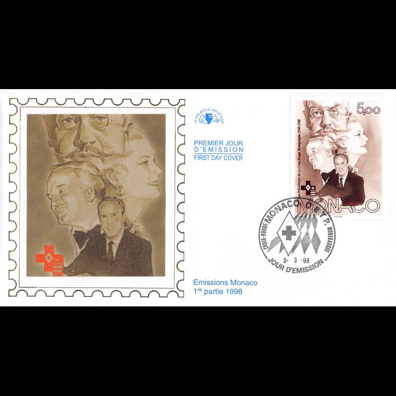 CEF soie - Croix-Rouge 98, oblit 3/3/98