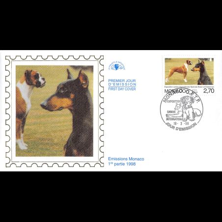 CEF soie - Exposition canine, oblit 19/3/98