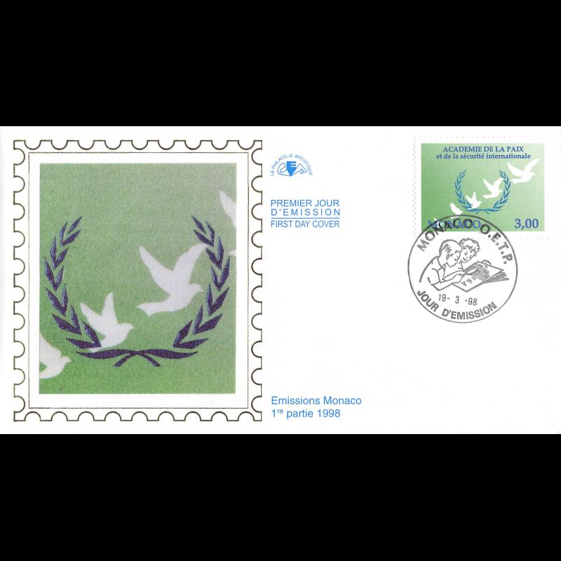 CEF soie - Académie de la Paix, oblit 19/3/98