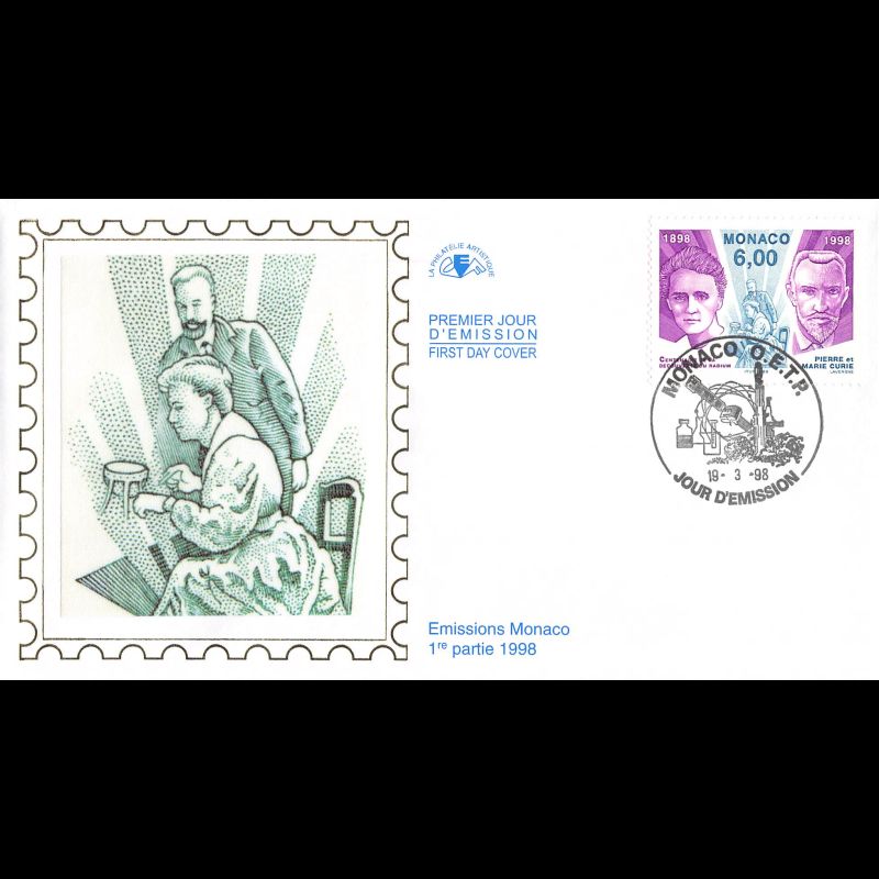 CEF soie - Découverte du radium, oblit 19/3/98