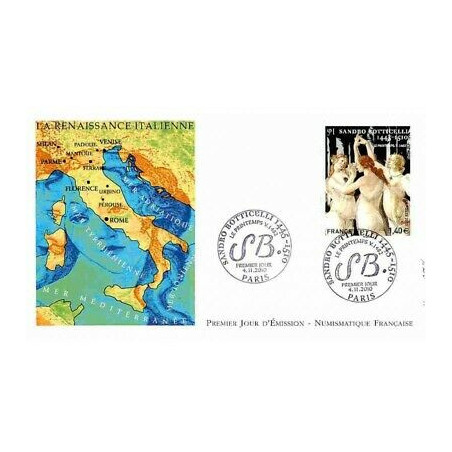 FDC LNF - Tableau Sandro Botticelli (4519), oblit 4/11/2010 Paris