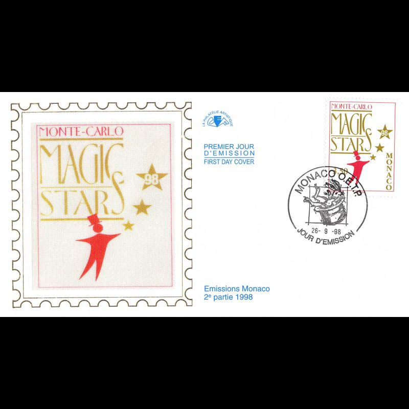 CEF soie - Monte Carlo Magic Stars, oblit 26/9/98