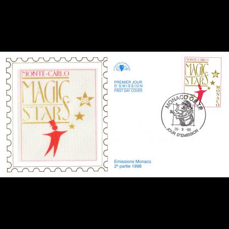CEF soie - Monte Carlo Magic Stars, oblit 26/9/98